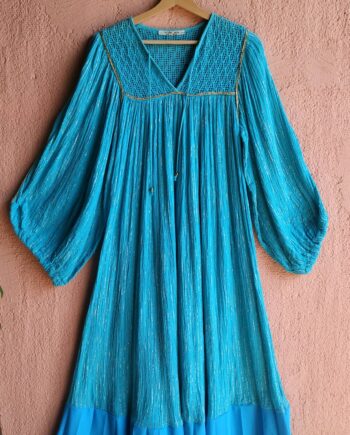 Vintage Greek Cotton Lurex Dress