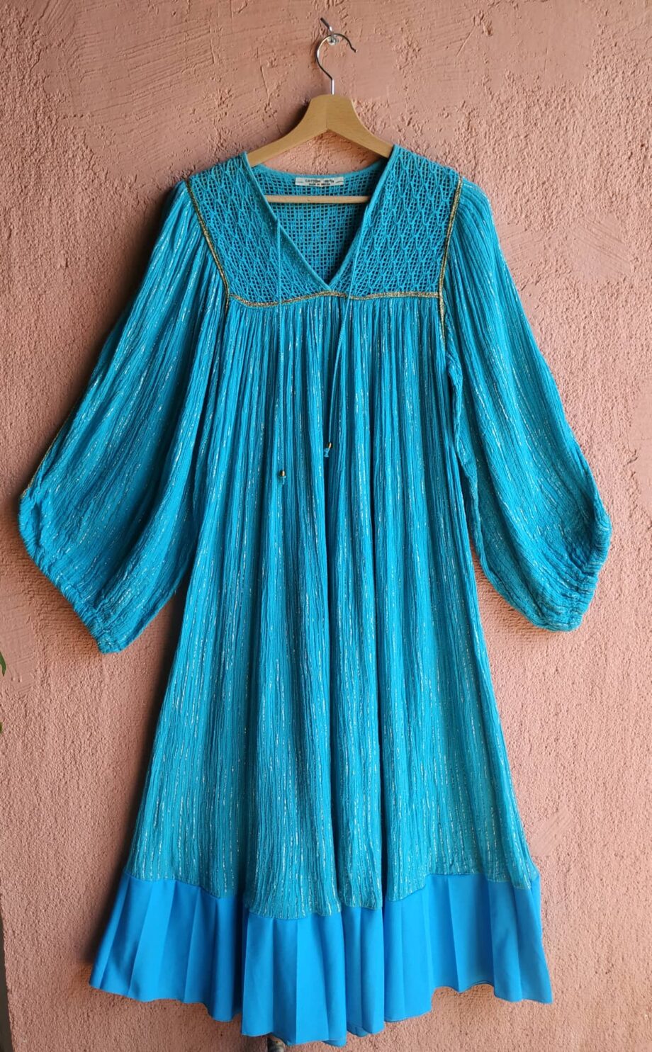 Vintage Greek Cotton Lurex Dress