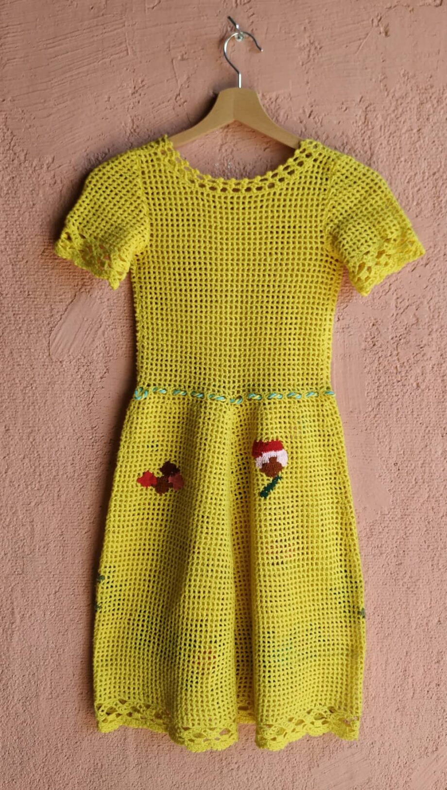 Vintage Handmade Crochet 70s Dress 1