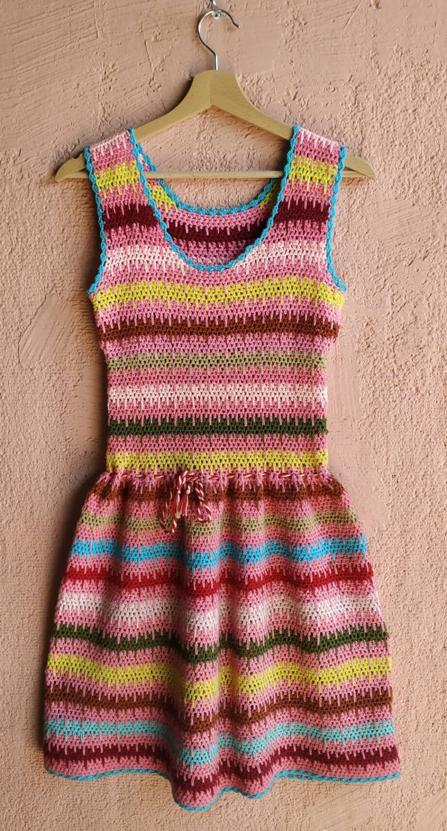 Vintage Handmade Crochet 70s Dress