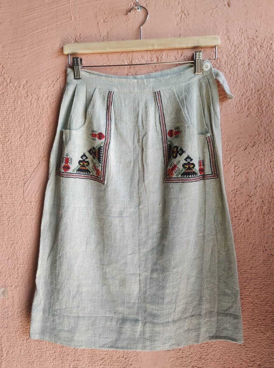 Vintage Hand Embroidered 70s Skirt