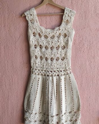 Vintage 70s Handmade Crochet Dress